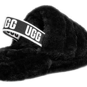 COPY - Ugg Fluff Black Sandals